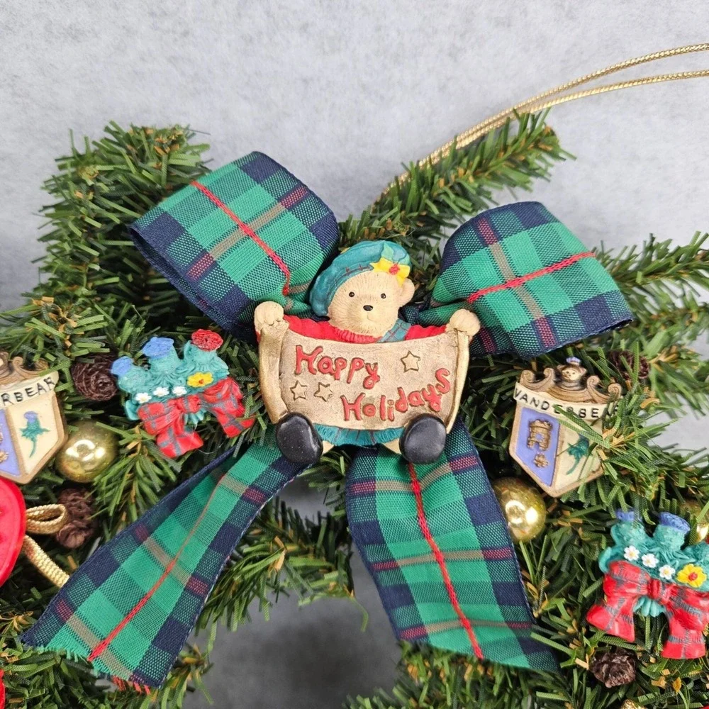 Highland Fling Wreath Vanderbear Family Scottish Dance Collection Xmas 1993‎ Vtg